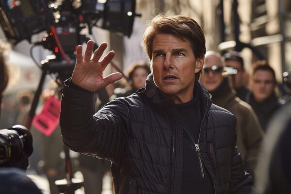 "Tom Cruise in a classic Hollywood pose, showcasing his iconic charisma and A-list status."